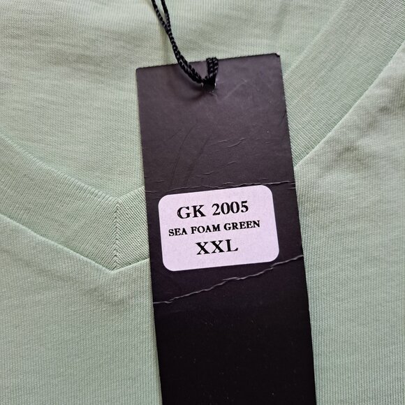 NWT Gionfriddo Men's Italian Cotton V Neck Short Sleeves Green T-shirt Size XXL - Picture 4 of 8